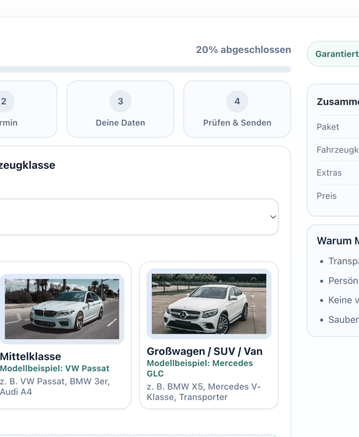 Online-Buchung bei M&M Detailing: So einfach geht Autoaufbereitung in Bielefeld buchen