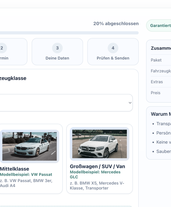 Online-Buchung bei M&M Detailing: So einfach geht Autoaufbereitung in Bielefeld buchen